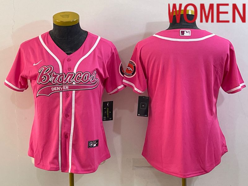 Women Denver Broncos Blank Pink 2022 Nike Co branded NFL Jersey->women nfl jersey->Women Jersey